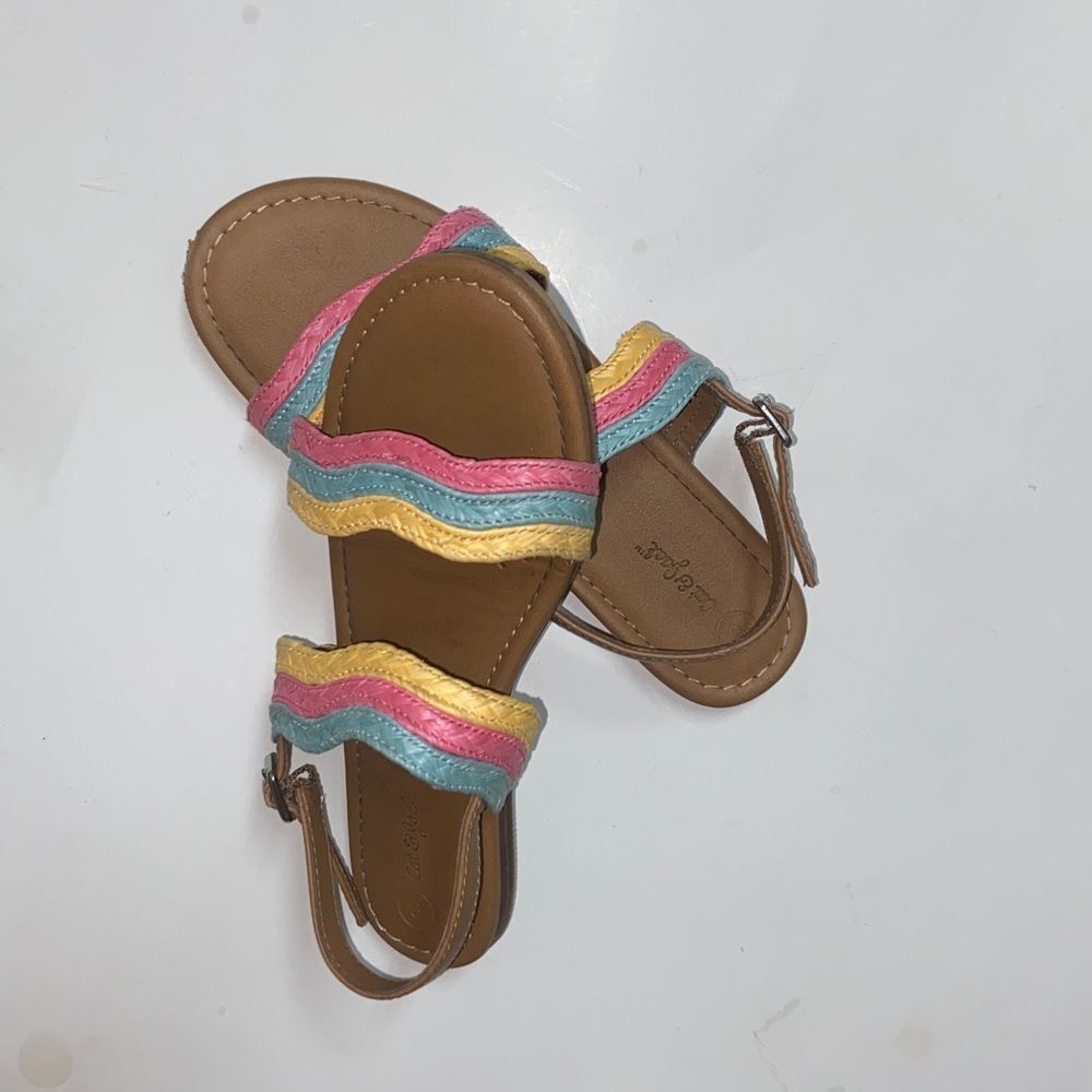 10/$50 Cat & Jack Colorful Wavy Strap Sandals Size 3 - Picture 4 of 6